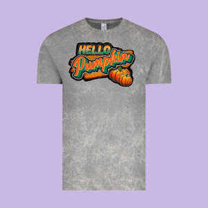 Hello Pumpkin Black Vintage Tee Designed By Jahusdesignshop