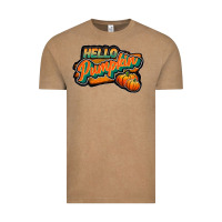 Vintage Coffee hello pumpkin black Vintage Tee - JahusDesignShop