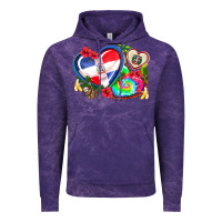 Cloud Purple western leopard  dominican republic  hearts Vintage Hoodie - AdoDesignShop