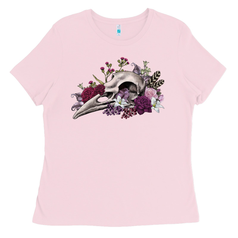 Boho Floral Raven Skull Ladies Tee by RanaPortraitStore | Teevron