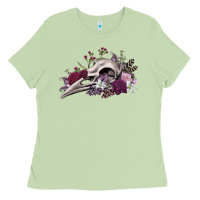 Matcha Boho floral raven skull Ladies Tee - RanaPortraitStore