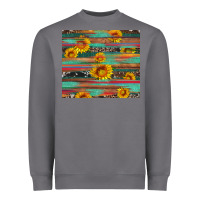 Storm sunflower serape wood and cowhide Heavyweight Sweatshirt - Artiststas