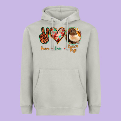 Peace Love Guinea Pigs Heavyweight Hoodie Designed By Bettercallsaul