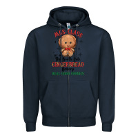 Navy mrs claus the north pole gingerbread bakery real g Zipper Hoodie - MaliasSmallBusiness