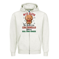 Oatmeal Heather mrs claus the north pole gingerbread bakery real g Zipper Hoodie - MaliasSmallBusiness