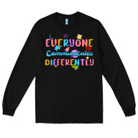 Black everyone communicates differently Long Sleeve Tee - MaliasSmallBusiness