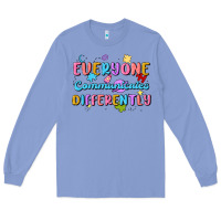 Colony Blue everyone communicates differently Long Sleeve Tee - MaliasSmallBusiness