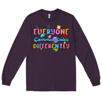 Plum everyone communicates differently Long Sleeve Tee - MaliasSmallBusiness