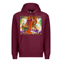 Burgundy Mardi Gras crawfish Premium Hoodie - NancyCooperArtShop