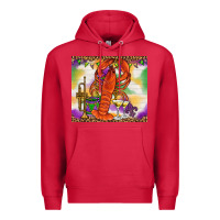 Cardinal Mardi Gras crawfish Premium Hoodie - NancyCooperArtShop