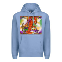 Colony Blue Mardi Gras crawfish Premium Hoodie - NancyCooperArtShop