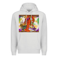 Dove Grey Mardi Gras crawfish Premium Hoodie - NancyCooperArtShop