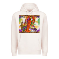 Pale Pink Mardi Gras crawfish Premium Hoodie - NancyCooperArtShop