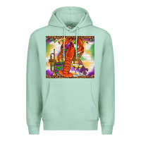 Seafoam Mardi Gras crawfish Premium Hoodie - NancyCooperArtShop
