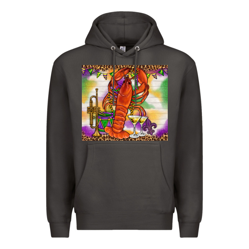 Mardi Gras Crawfish Premium Hoodie by NancyCooperArtShop | Teevron