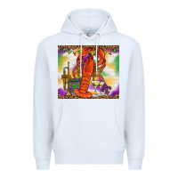 White Mardi Gras crawfish Premium Hoodie - NancyCooperArtShop