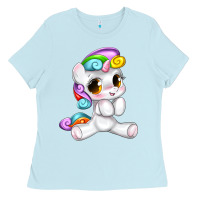 Baby Blue pride cute unicorn Ladies Tee - texasbilliewilder