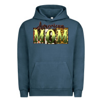 Pigment Midnight Navy American Mom Mother's Day Urban Hoodie - CowGirlArtShop