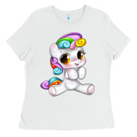 White pride cute unicorn Ladies Tee - texasbilliewilder