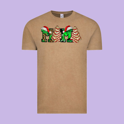 Mama With Christmas Tree Cake Ado Vintage Tee Designed By Adodesignshop