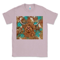 Lilac highland cow turquoise gemstones western patterns Classic Tee - BarkalooDesign
