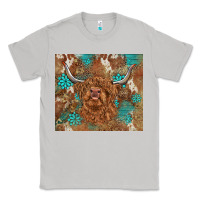 Moon Dust highland cow turquoise gemstones western patterns Classic Tee - BarkalooDesign