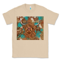 Mushroom highland cow turquoise gemstones western patterns Classic Tee - BarkalooDesign