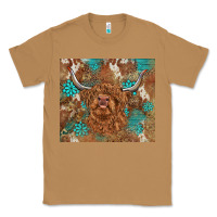 Toasted Coconut highland cow turquoise gemstones western patterns Classic Tee - BarkalooDesign