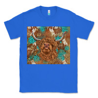 True Royal highland cow turquoise gemstones western patterns Classic Tee - BarkalooDesign