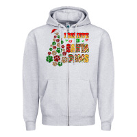 Heather Grey i believe in santa paws Zipper Hoodie - MaliasSmallBusiness