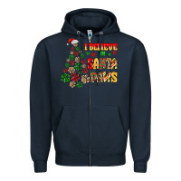 Navy i believe in santa paws Zipper Hoodie - MaliasSmallBusiness
