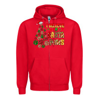 Red i believe in santa paws Zipper Hoodie - MaliasSmallBusiness