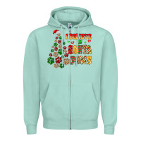 Seafoam i believe in santa paws Zipper Hoodie - MaliasSmallBusiness