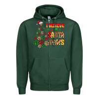 Sports Green i believe in santa paws Zipper Hoodie - MaliasSmallBusiness