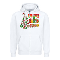 White i believe in santa paws Zipper Hoodie - MaliasSmallBusiness