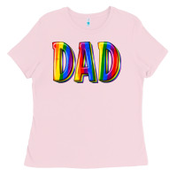 Bubblegum Pink pride dad Ladies Tee - texasbilliewilder