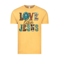 Vintage Mustard love like jesus Vintage Tee - Artiststas