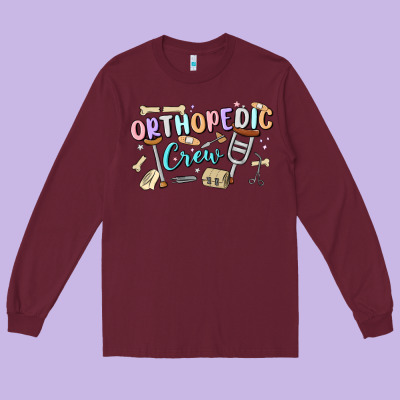 Orthopedic Crew Long Sleeve Tee Designed By Maliassmallbusiness