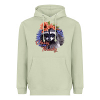 Matcha Classy But a Little Thrashy Raccoon with Flowers Heavyweight Hoodie - Bettercallsaul