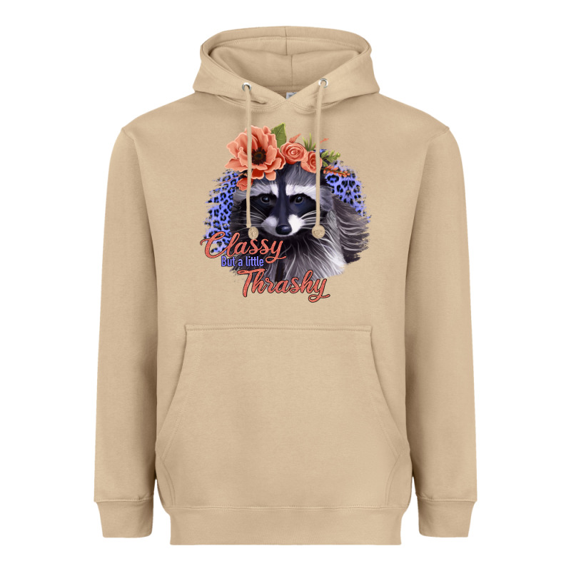 Classy But A Little Thrashy Raccoon With Flowers Heavyweight Hoodie by Bettercallsaul | Teevron