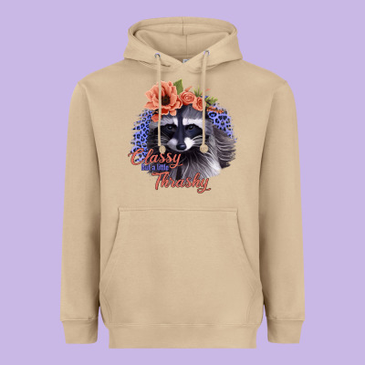 Classy But A Little Thrashy Raccoon With Flowers Heavyweight Hoodie Designed By Bettercallsaul