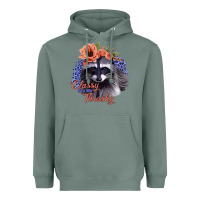 Sage Classy But a Little Thrashy Raccoon with Flowers Heavyweight Hoodie - Bettercallsaul