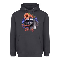 Smoke Classy But a Little Thrashy Raccoon with Flowers Heavyweight Hoodie - Bettercallsaul