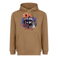 Toasted Coconut Classy But a Little Thrashy Raccoon with Flowers Heavyweight Hoodie - Bettercallsaul