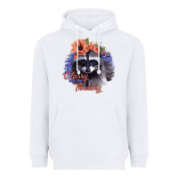White Classy But a Little Thrashy Raccoon with Flowers Heavyweight Hoodie - Bettercallsaul