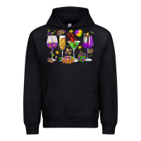 Black Mardi Gras wine glasses Urban Hoodie - HowdyJamesFarm