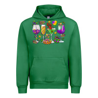 Emerald Mardi Gras wine glasses Urban Hoodie - HowdyJamesFarm