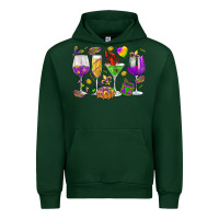 Forest Green Mardi Gras wine glasses Urban Hoodie - HowdyJamesFarm