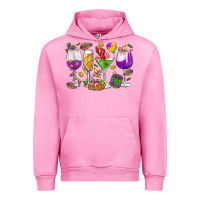 Fuchsia Pink Mardi Gras wine glasses Urban Hoodie - HowdyJamesFarm