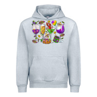 Heather Grey Mardi Gras wine glasses Urban Hoodie - HowdyJamesFarm